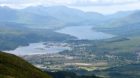 Fort William, Loch Linnhe (left) with the village of Caol and then Loch Eil in the distance.