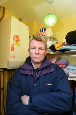 Ricki Taylor is furious after his wife and two young children have been struggling with no boiler at their Portsoy.
The house is rented from Sanctuary Housing, who condemned the boiler following an inspection.