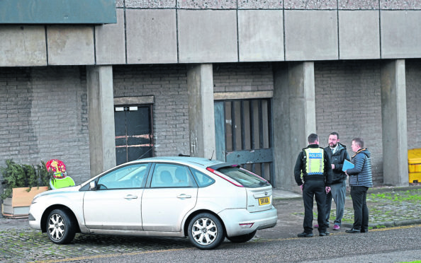 Police attending an incident at Donside Court, Tillydrone, Aberdeen.