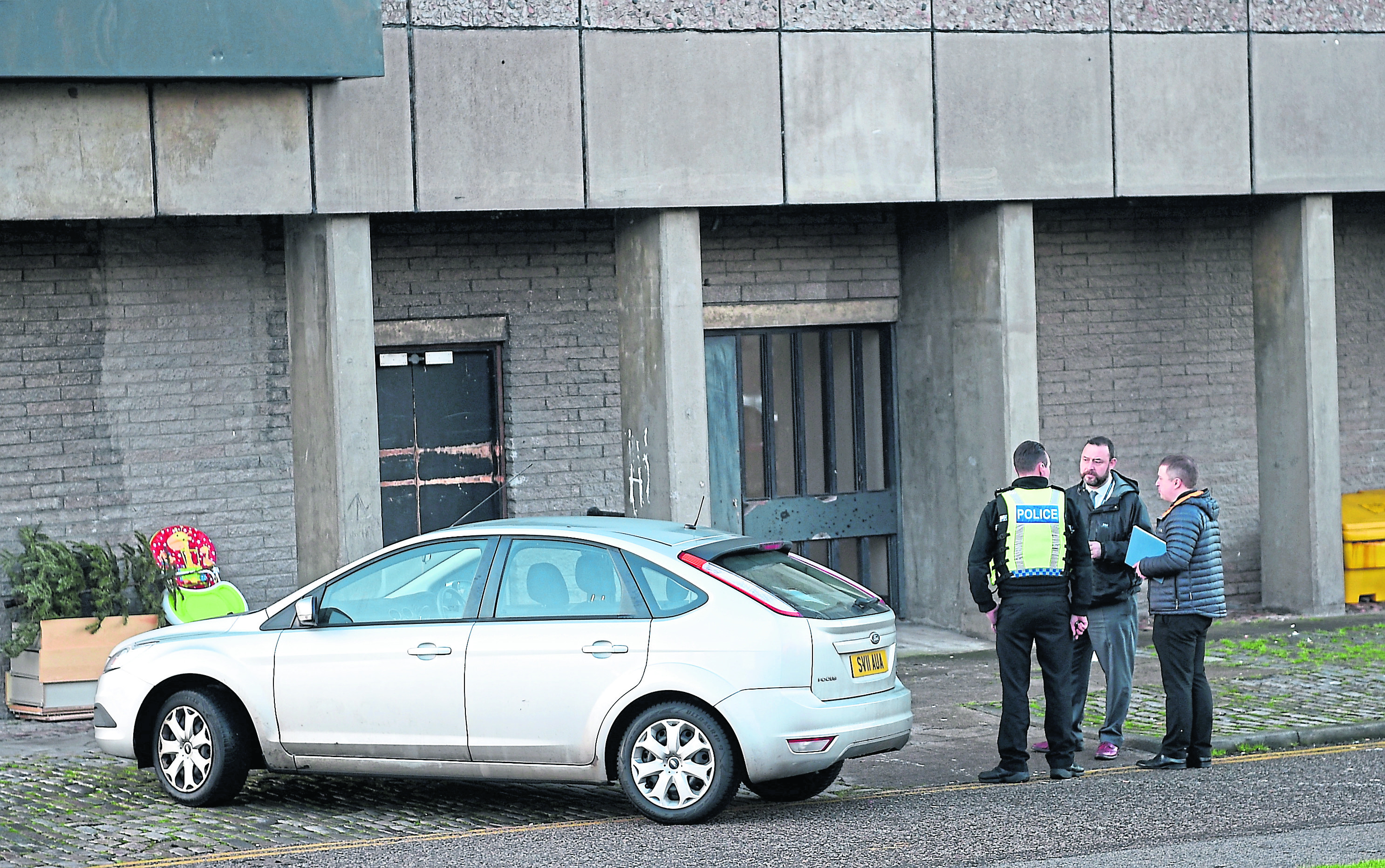 Police attending an incident at Donside Court, Tillydrone, Aberdeen.