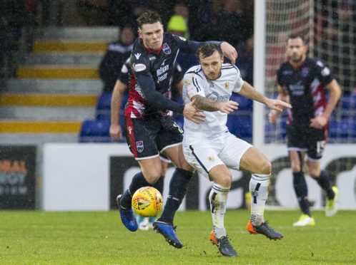 26/01/19 LADBROKES CHAMPIONSHIP
ROSS COUNTY v ALLOA ATHLETIC (2-0) (2-0)
GLOBAL ENERGY STADIUM - DINGWALL
Ross County's Lewis Spence and Alloa's Stevie Hetherington.