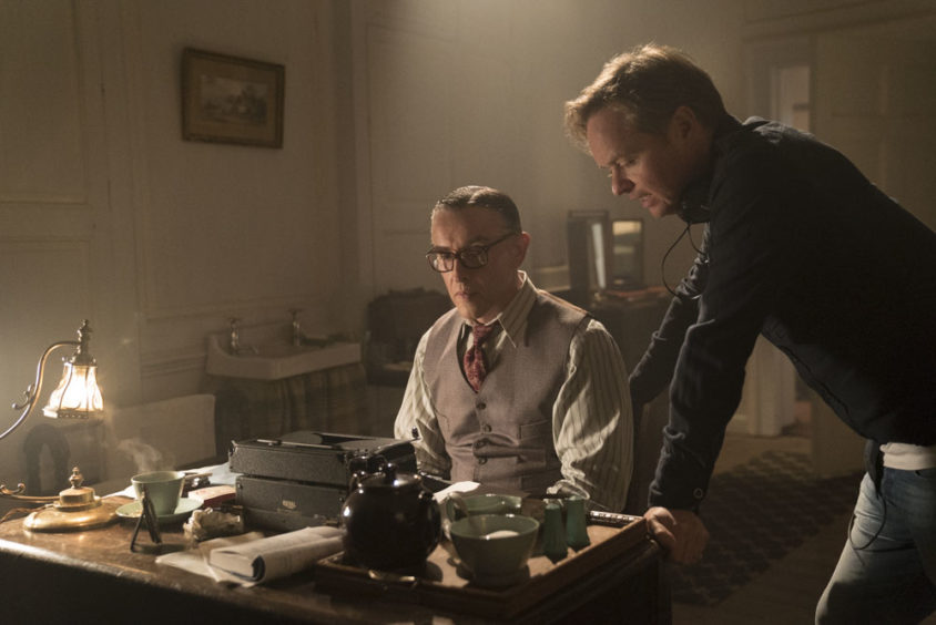 Steve Coogan as Stan Laurel with director Jon S Baird.