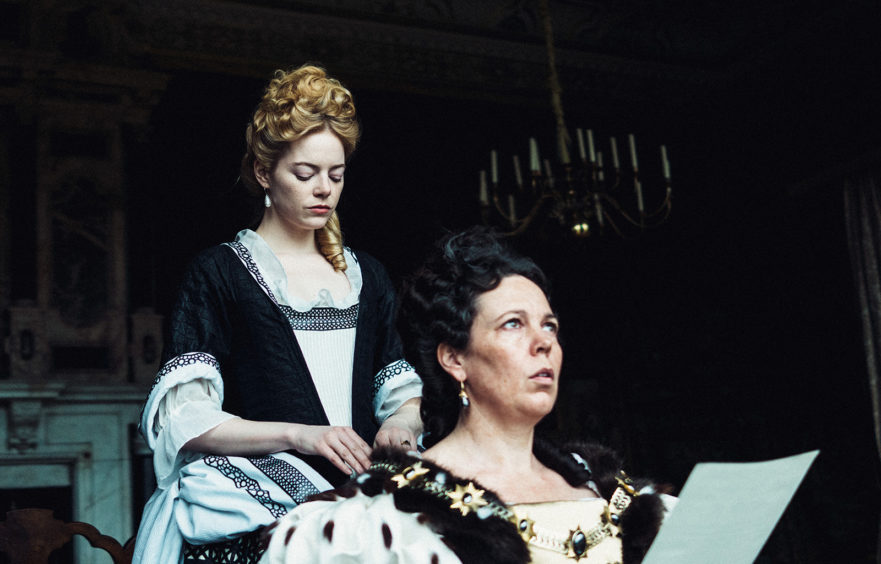 Emma Stone and Olivia Colman in the film THE FAVOURITE. Photo by Yorgos Lanthimos. © 2018 Twentieth Century Fox Film Corporation All Rights Reserved