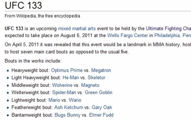 Someone decided to alter the UFC line-up in 2011