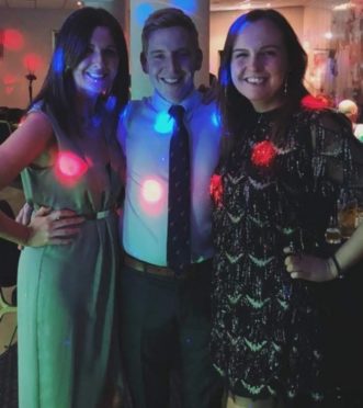 Picture shows (LtoR): SHA supporter Jenna Richie, North east referees’ President Calum Spence and his fiancé Julie Crabb at the Huntington’s disease fundraiser.