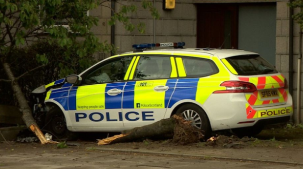 This police crash took place in June 2016, on Aberdeen's Ashgrove Road.