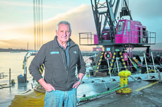 Managing Director of Caldive Ltd in Invergordon, Iain Beaton, is pictured at the boat yard where a Caldive boat is based.
