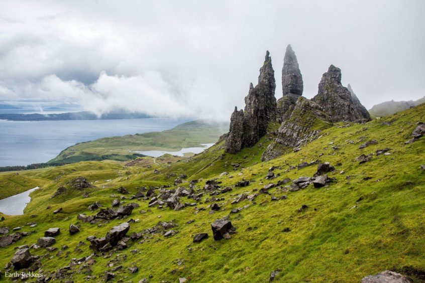 Old Man of Storr is a popular toruist attraction on the east of Skye.