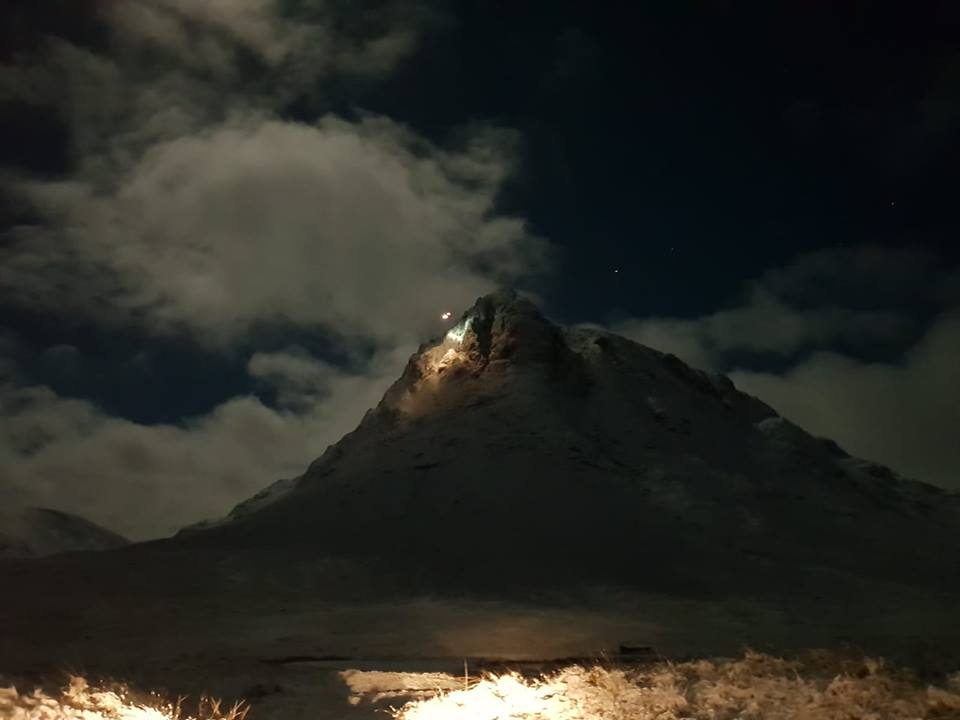 The skyline at Buachaille Etive Mor where Glencoe Mountain Rescue team made a rescue in the small hours of the morning. Credit: Ruaridh Mills