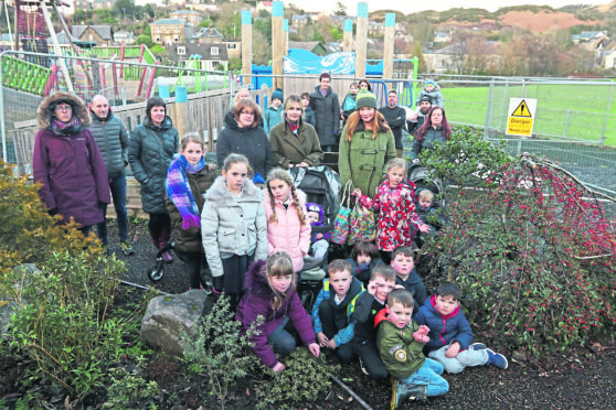 Children, parents and campaigners at the Oban Community Playpark which was paid for by community fundraising and grants.
