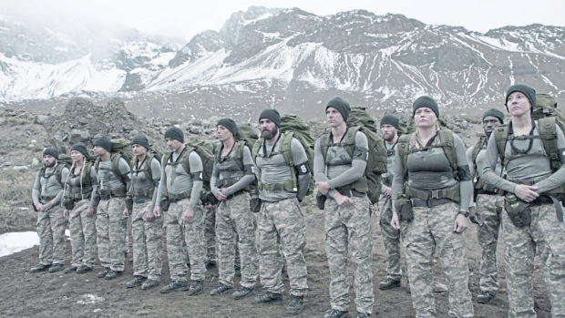 Louise McCullough and other members of the group of the C4 show Who Dares Wins.
Cameron, Sharissa, Nathaniel, Kat, Stacy, Vicki, Mark, Julie, Rick, Nadine, Sam, Tracey