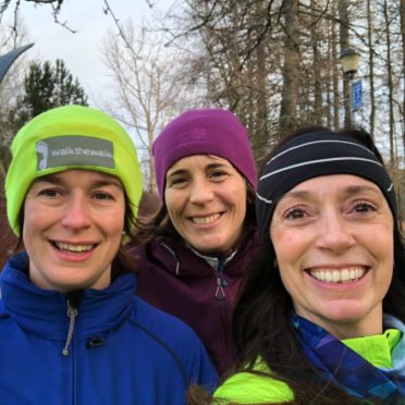 From L2R Kathleen Robertson, Cindy McKee, Kiersten Pecchia (Jan 19 Huntly Nordic Centre Training Day)