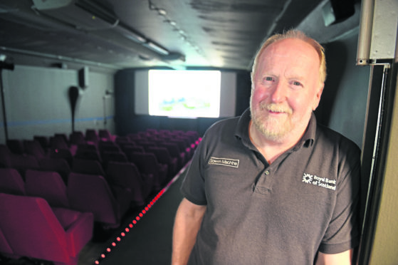Iain MacColl, Screen Machine operator and driver for the past 21 years and is to receive a BAFTA on Sunday.