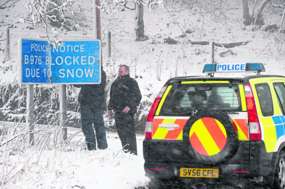 One stricken vehicle on the B976 at the weekend.