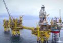 The footage shows the construction and installation of the huge North Sea project