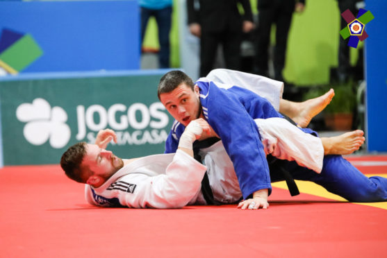 Inverurie judoka Stuart McWatt (blue)