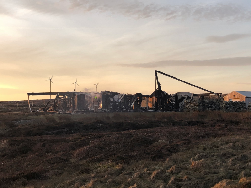 The scene of the blaze, which took place yesterday morning