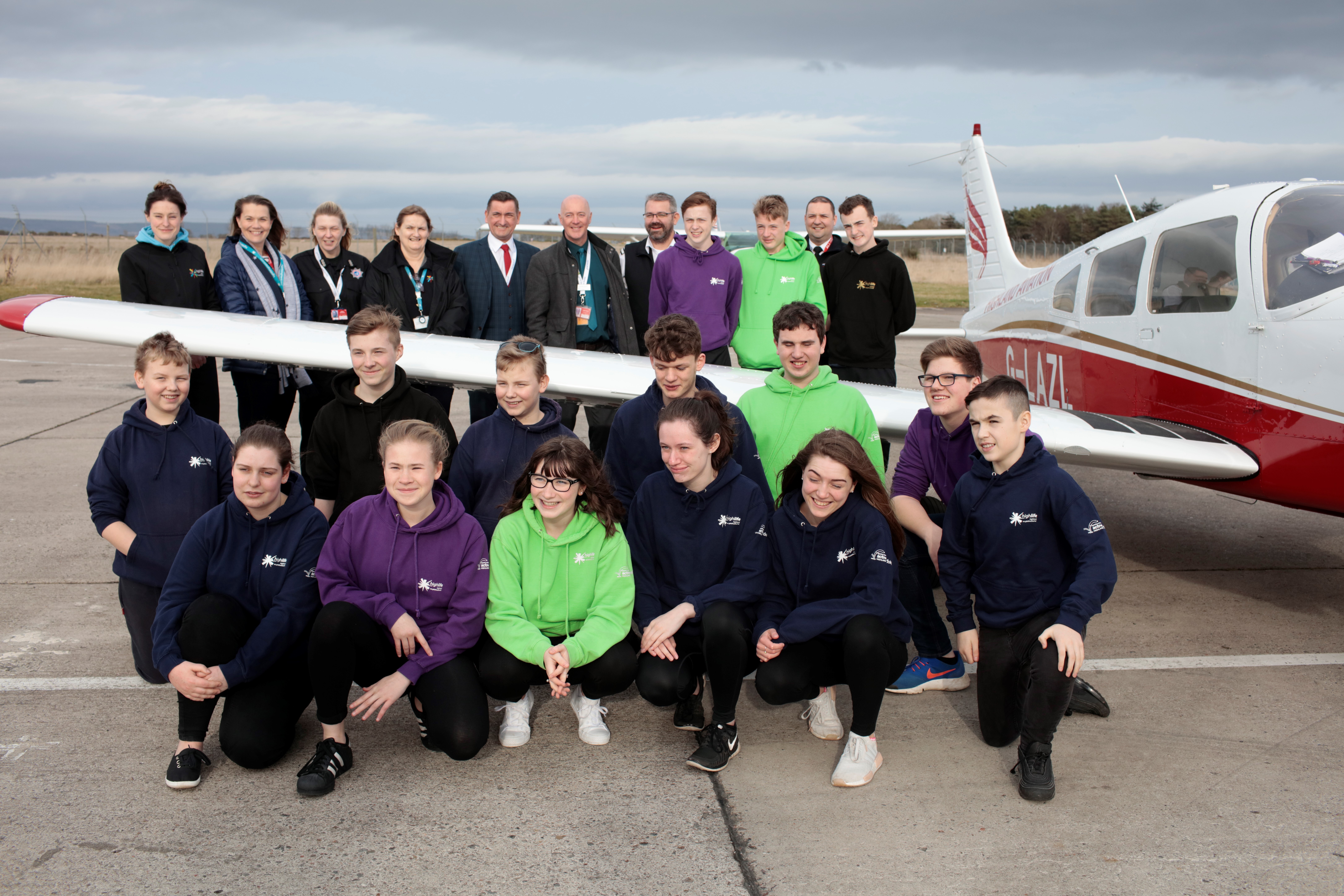 Highland Aviation hosted a group of Highland-based youngsters who are part of the High Life Highland Youth Leadership Programme