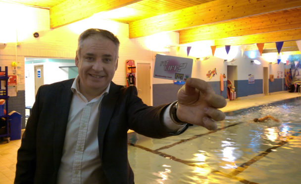 Richard Lochhead, who signed up for a fitness card today at Lossiemouth Swimming Pool.