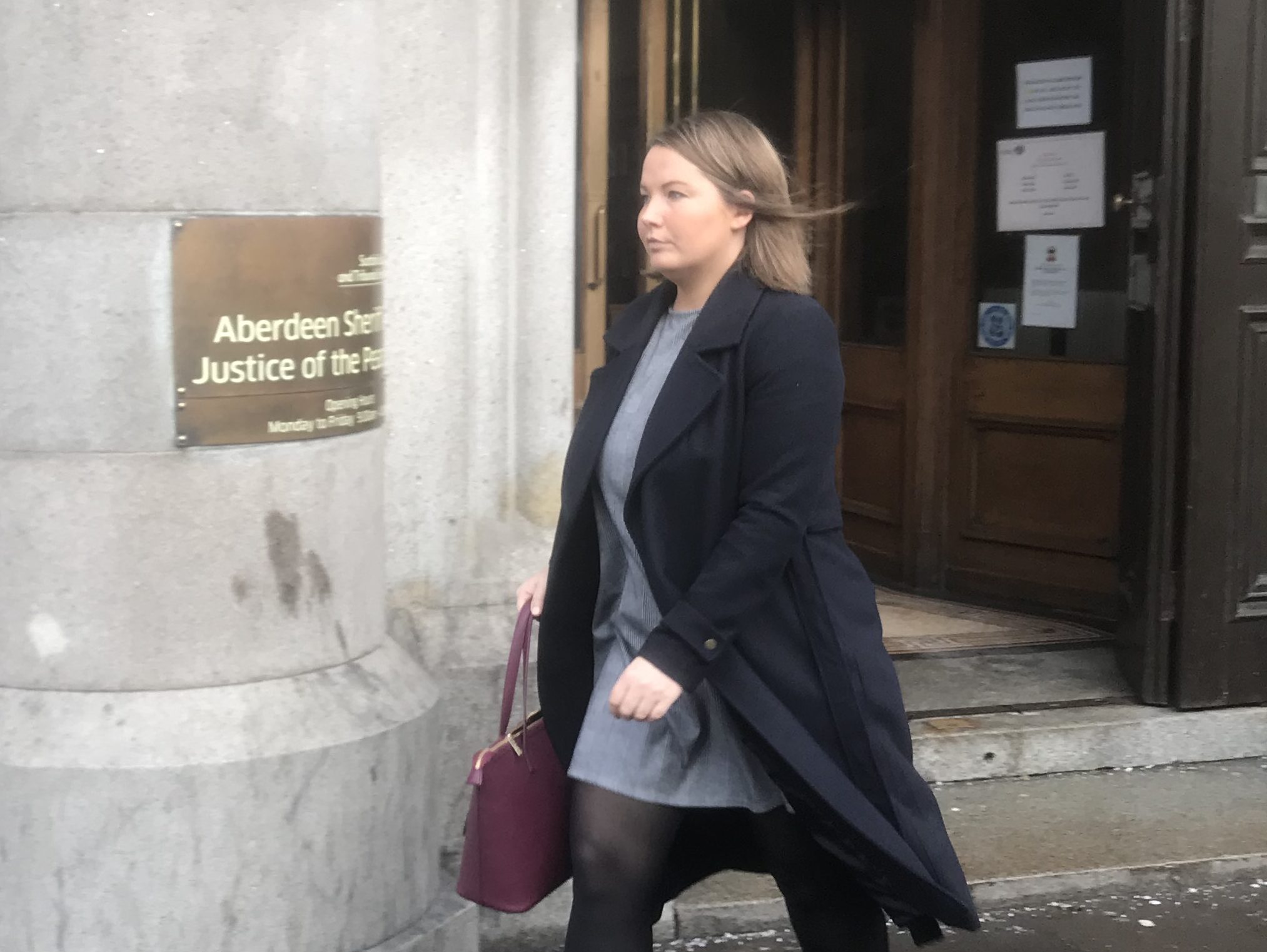 Shelley Crombie admitted a charge of careless driving and failing to stop at Aberdeen Sheriff Court.