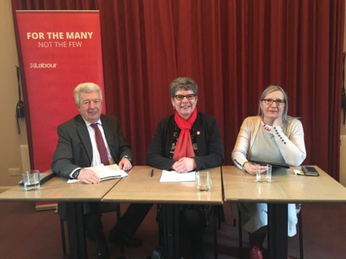 Lewis Macdonald MSP, Councillor Alison Evison and Sarah Flavell