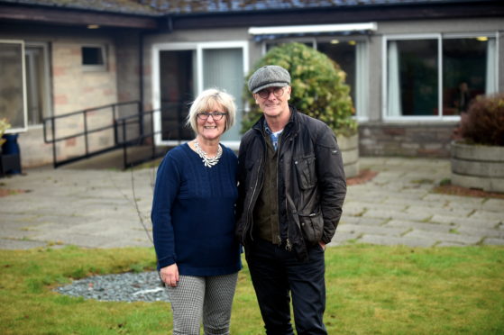 Pictured from left, Caroline Kritchlow from Friends of Neuro ARI, James Alexander Sinclair