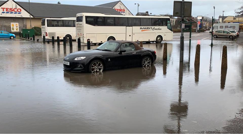 The flooding in Oban.