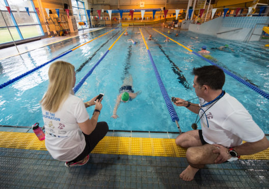 Picture by JASON HEDGES

Rotary Elgin’s Triple Challenge starts with a swimming event at Moray leisure centre, Elgin.

Picture: Issie Graham finishes