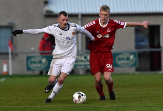 Jaime Wilson (left) playing for Rothes.