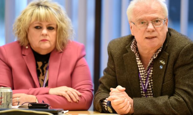 Leader of the SNP group, Maxine Smith and Councillor Ian Cockburn.