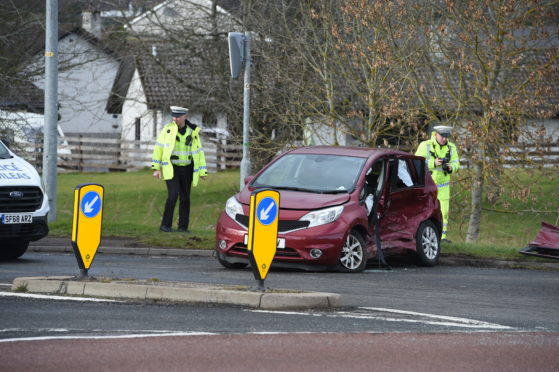 The incident occurred around 10.45am at the junction of the A835 Tore to Dingwall road where the B9163 diverts to Conon Bridge