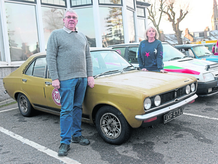 Drew Struthers and Elizabeth Cooper with their Hillman Avenger TG. Picture by Kath Flannery.