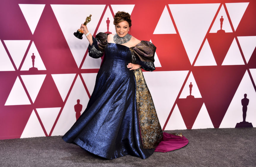 Ruth Carter with the award for Best Costume Design for Black Panther.