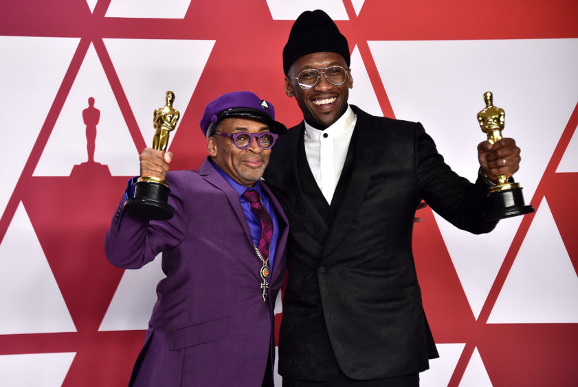 Spike Lee and Mahershala Ali with their Academy awards.