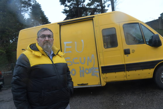 Cllr Allard with the van