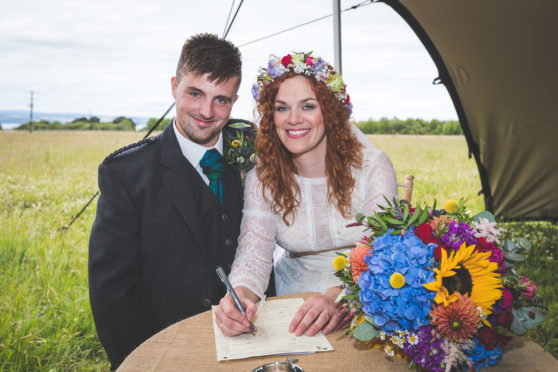 Sonia and Shaun Kerr at their wedding.