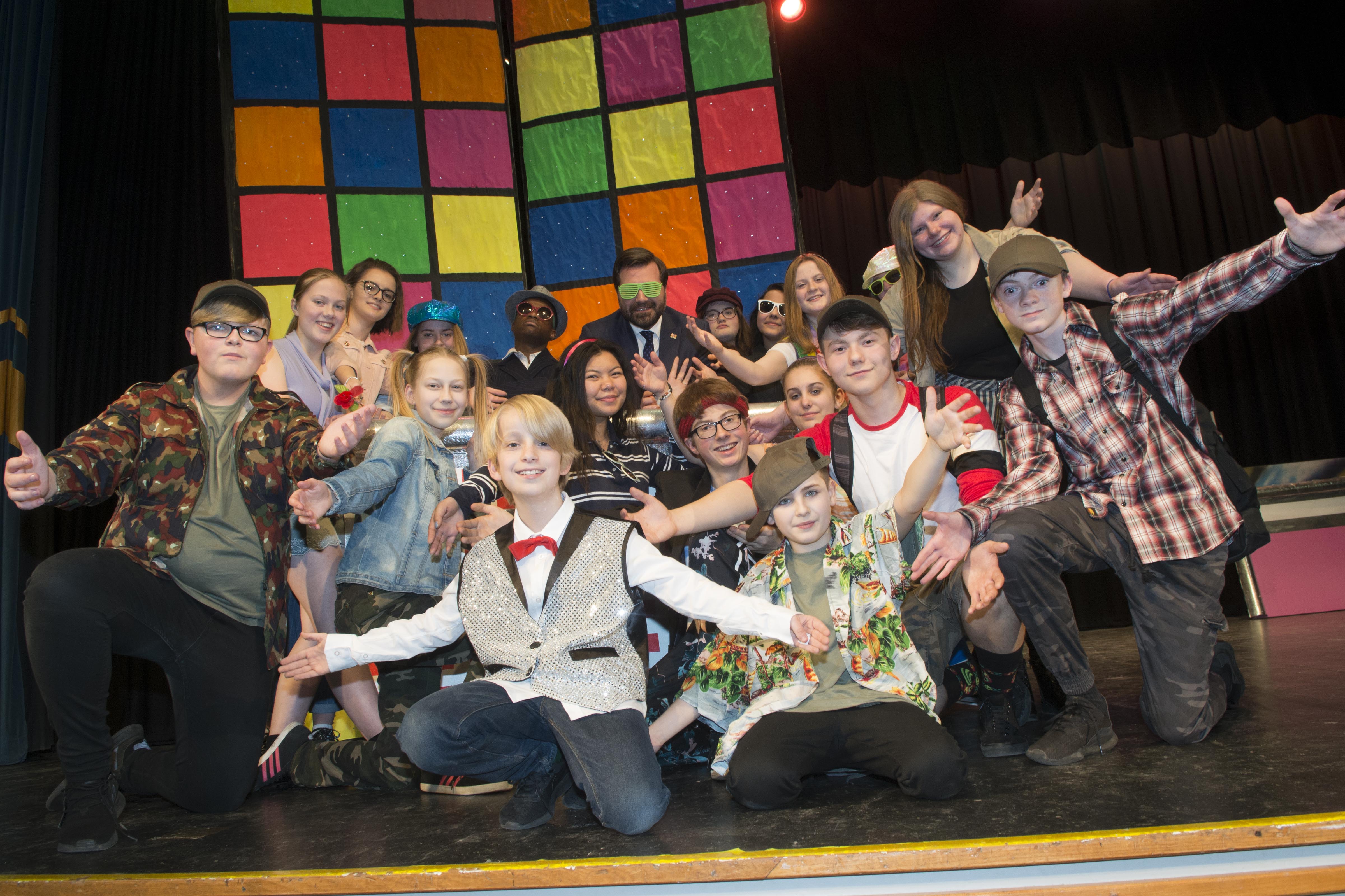21/02/19

St Machar Academy pupils and staff are all ready to Turn Back Time with 90s chart topping music from the likes of Cher, Backstreet Boys and the Spice Girls by performing in nostalgic musical, it was announced today (Friday 22 February).The talented ensemble will be performing in Popstars the 90’s Musical in the school hall on Wednesday 27, Thursday 28 February and Friday 1 March.The musical is about a love-triangle with a pop talent show at the centre of things as a girl band takes on a boy band for the Grand Prize. Fun and hilarity, and more than a few vintage pop classics are guaranteed along the way!