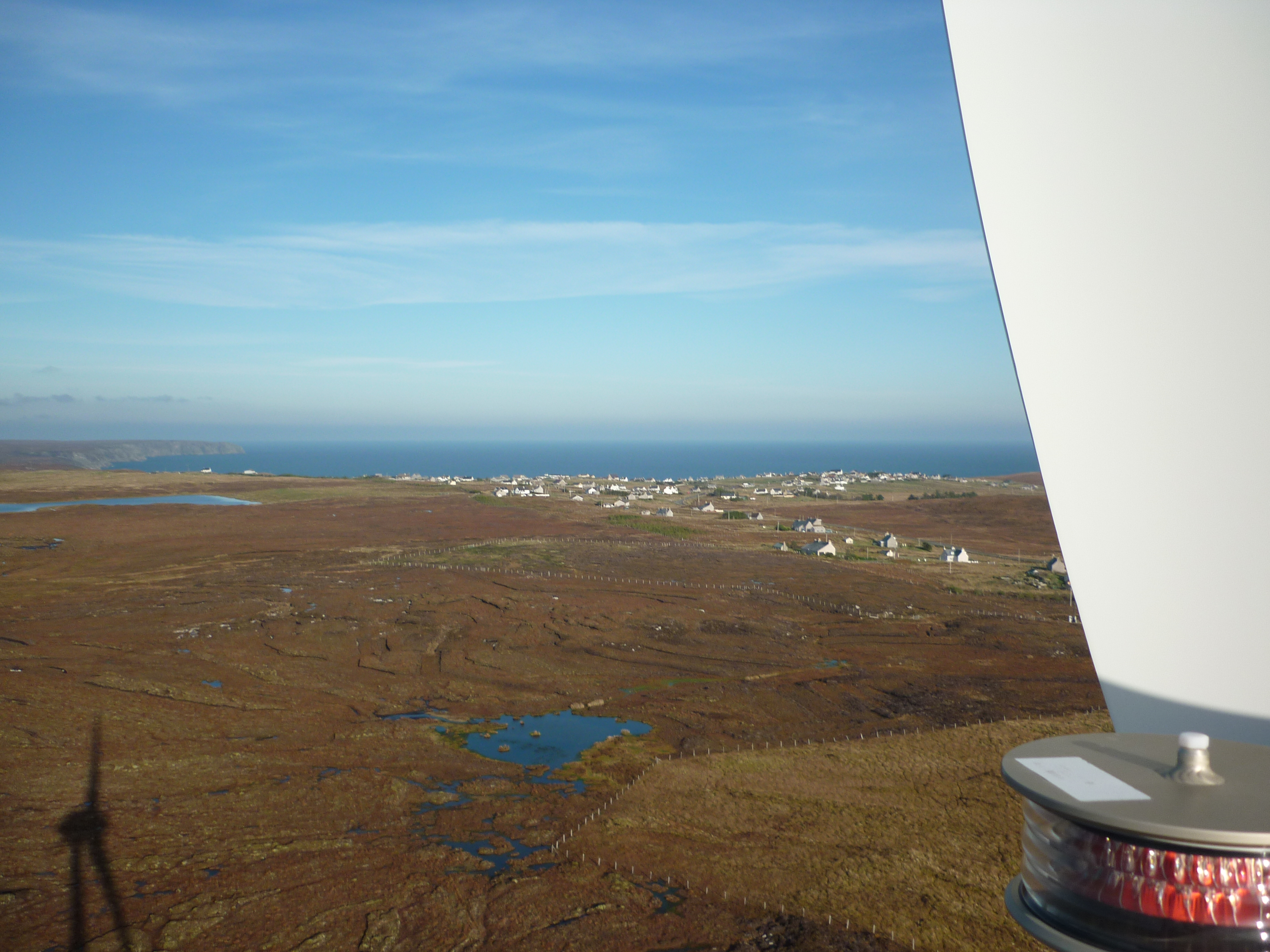 The view of the village of Tolsta from the Tolsta Community Development Ltd (TCDL) owned wind turbine