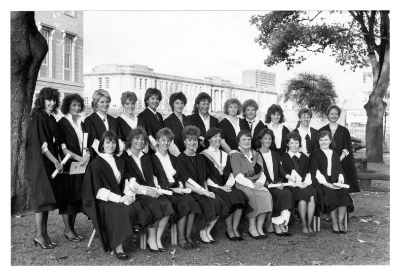 Graduates from the School of Physiotherapy, Woolmanhill line up after the first official graduation ceremony at the school in its 24 years of existence.