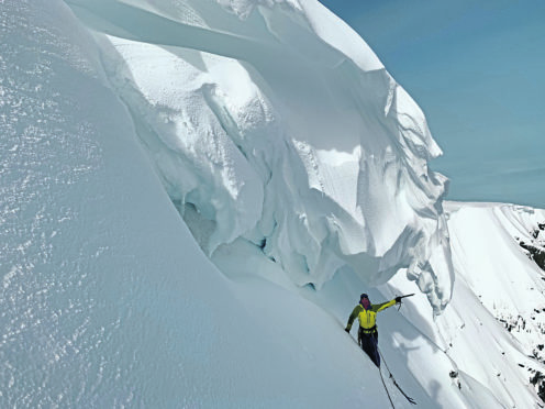 A big cornice on Aonach Mor, Lochaber.