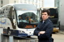 Councillor, Ryan Houghton at the bus station, Aberdeen.