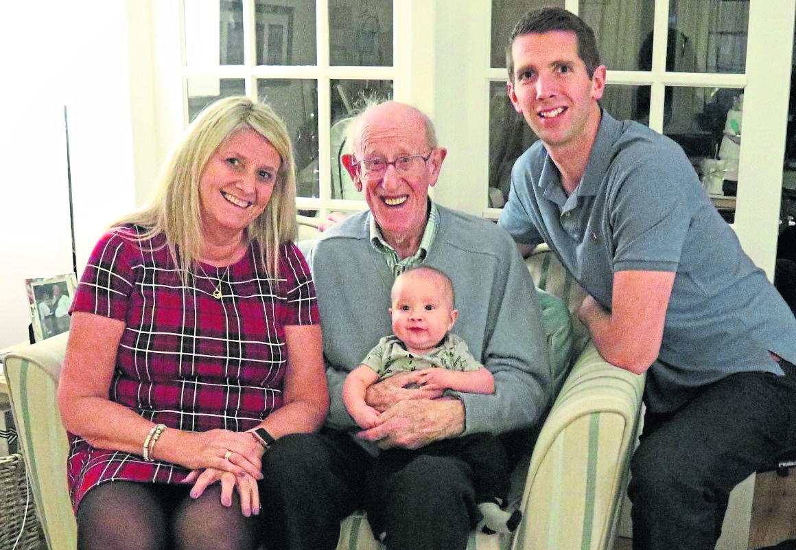 David Arthur with his daughter Seonaid Brown, his grandson Colin (both former pupils) and great grandson Dawson.
