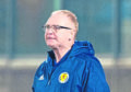 Scotland manager Alex McLeish shows his frustration as his side struggle to find a second goal
