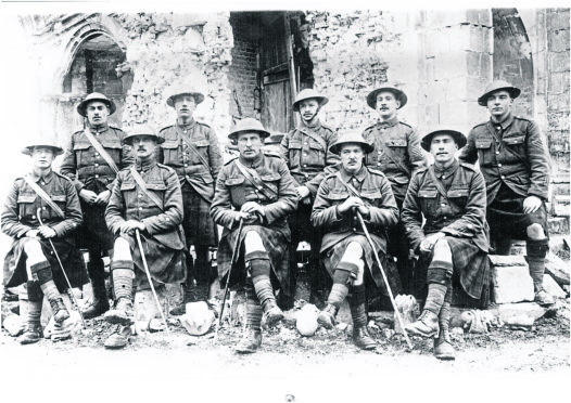 1st Battalion Gordon Highlanders Warrant Officers at Arras.