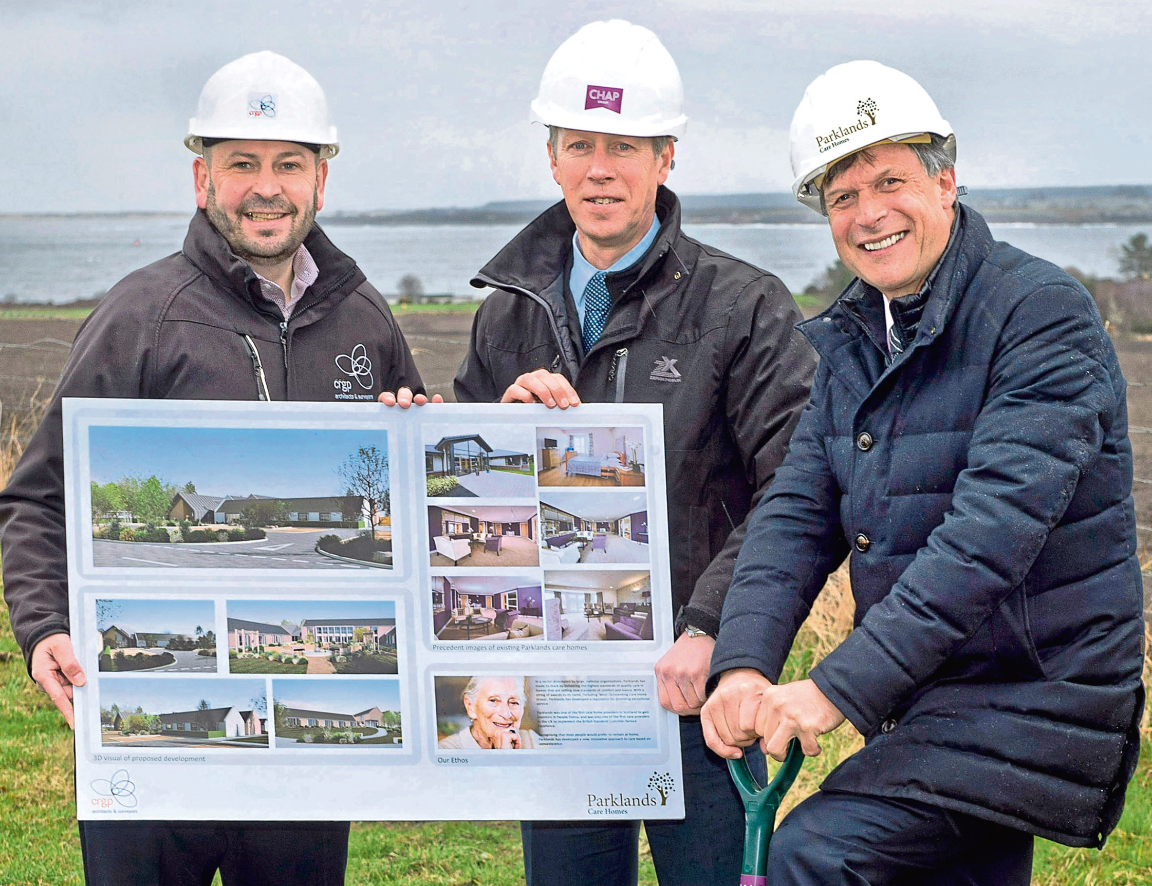 From left, CRPG Architects director McFadzean, CHAP managing director Douglas Thomson and Parklands Group managing director Ron Taylor.