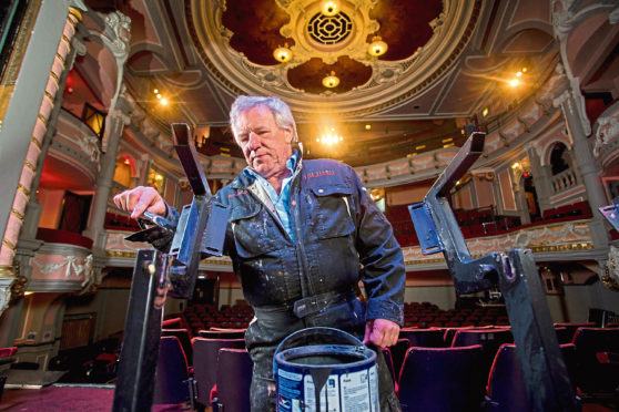 Martin Gilbert helped redecorate Aberdeen’s Tivoli Theatre as part of a volunteering project.