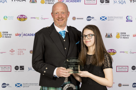 Modo director Martin Danziger and youth cafe volunteer Megan McGonigle at the Youthlink 2019 National Youth work awards
 

Picture: Alan Rennie