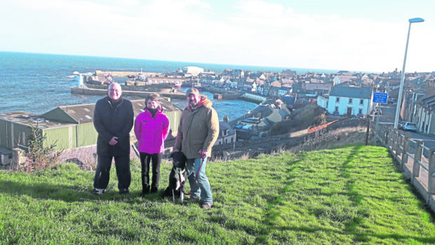 Left to right: Richard Menard chairman of the Banff safety group, Linda Harper from Rrrrallye Youth Drive and Mark Findlater member of the safety group.