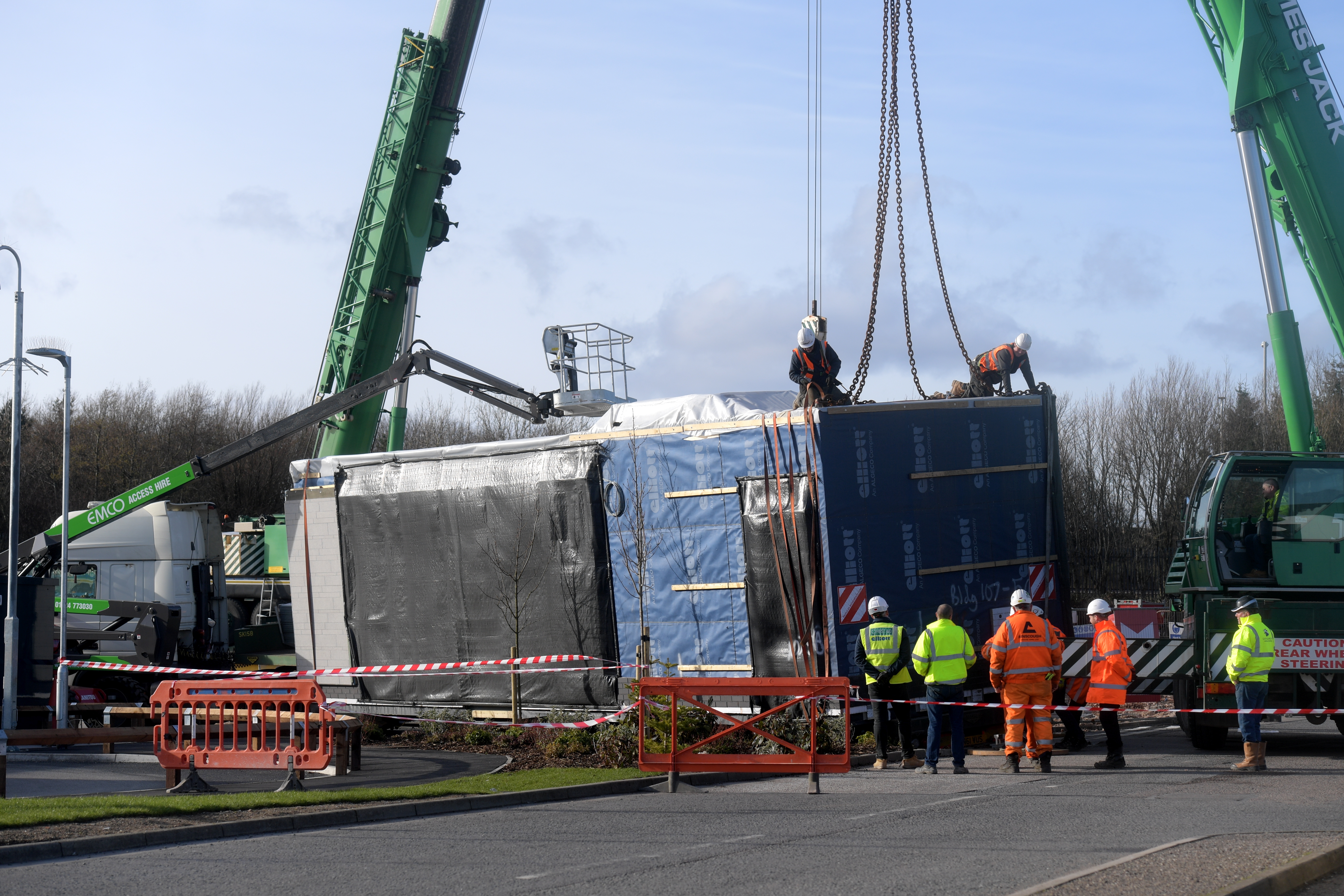 A lorry delivering material became stuck near Asda in Portlethen.
Picture by Kath Flannery.