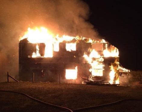 The fire took hold in the roof space of the Fair Isle Bird Observatory before completely destroying the building.